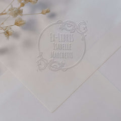 Ex-libris ornements cercle roses