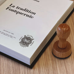 Tampon Ex-libris oeil dans rose