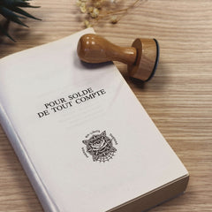 Tampon Ex-libris oeil dans rose