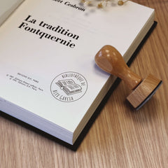 Tampon Ex-libris livre ouvert