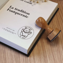 Tampon Ex-libris chat de la chance