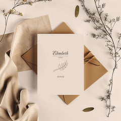 Tampon Baptême branche de feuille au trait