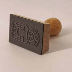 Tampon Ex-libris hibou géométrique