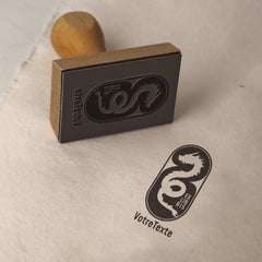 Tampon Ex-Libris cadre dragon