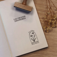 Tampon Ex-libris fleurs sous verre