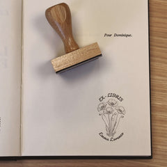 Tampon Ex-libris 4 fleurs