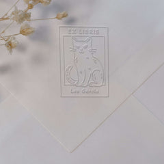 Ex-libris chat encadré