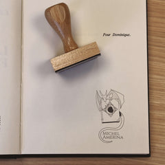 Tampon Ex-libris dragon grimoire