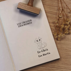 Tampon Ex-libris chat tout doux