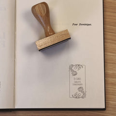 Tampon Ex-libris roses d'ornement