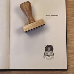 Tampon Ex-libris livre et bougie