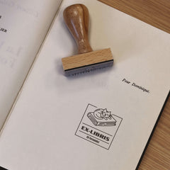 Tampon Ex-libris livre sieste de chat