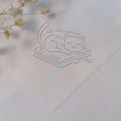 Ex-libris sieste de chat