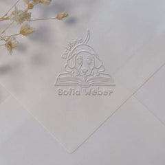 Ex-libris chien sur livre